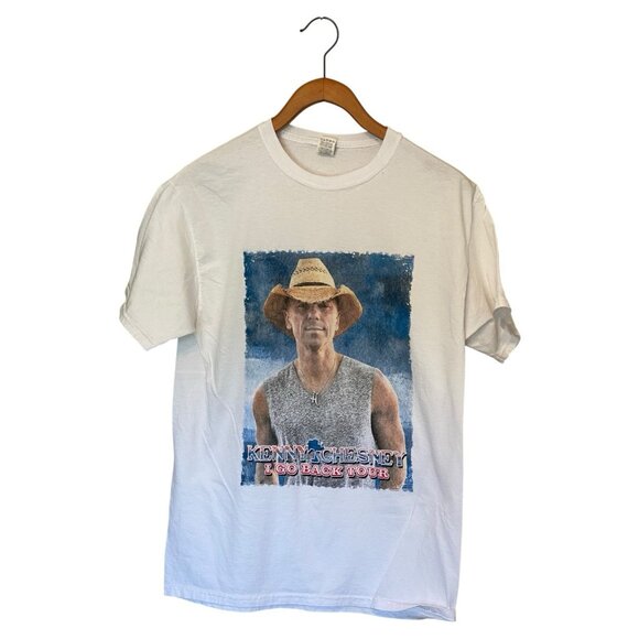 Kenny Chesney White T-Shirt I Go Back Tour Men's Size M Music Band - Picture 1 of 7